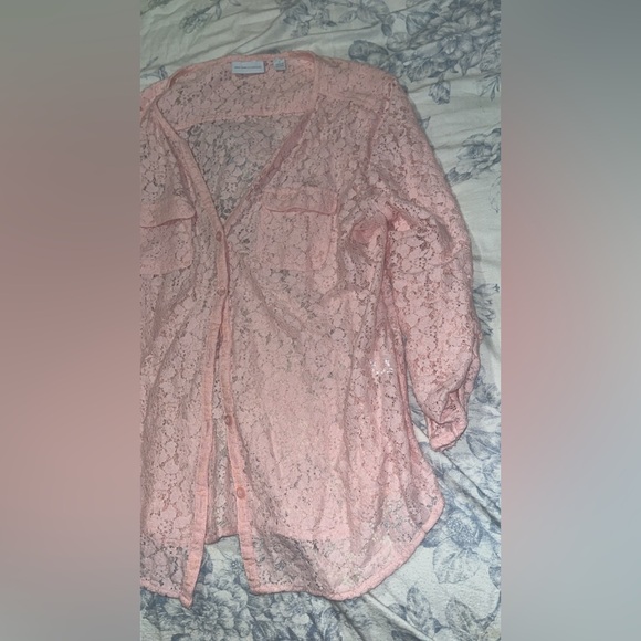 New York and Company see through lace shirt - Picture 2 of 4